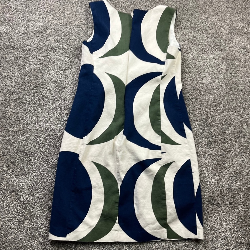 Tabitha Shift Dress Womens Size 8 Geometric Print Sleeveless Cotton Lined 13292